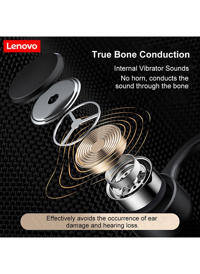 Lenovo - X4 Bone Conduction Earphone Wireless Bluetooth TWS Headphones Neck Hanging Black - Image 1