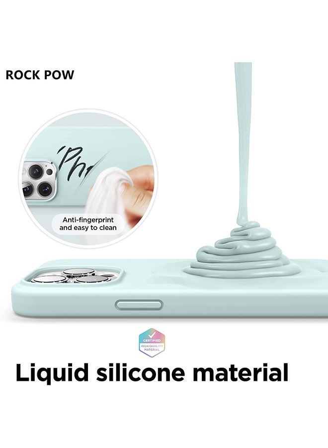 Rock Pow Magnetic Silicone Case For iPhone 13 Pro Max 6.7-inch with MagSafe Mint - Image 3