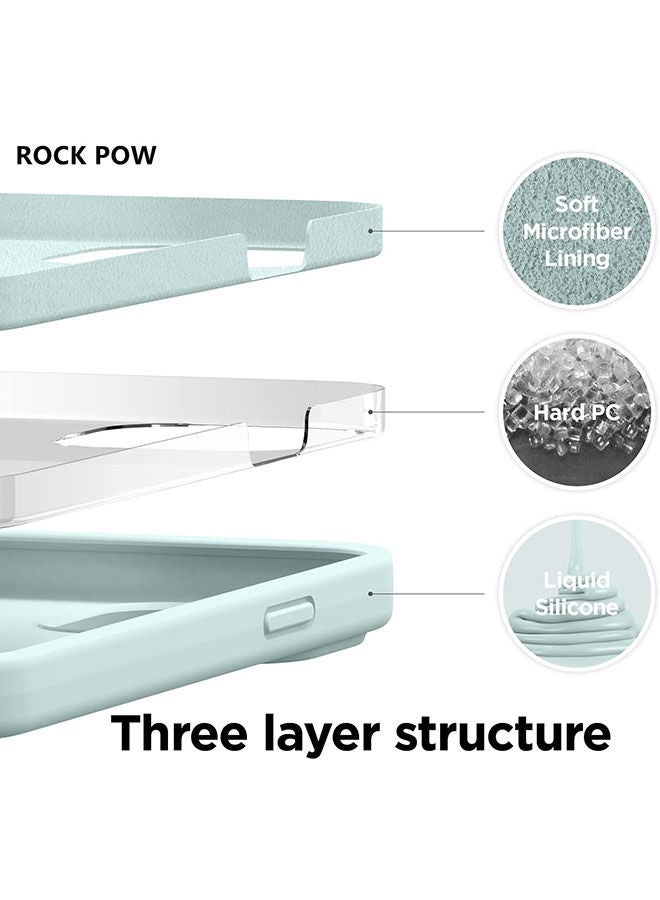 Rock Pow Magnetic Silicone Case For iPhone 13 Pro Max 6.7-inch with MagSafe Mint - Image 4
