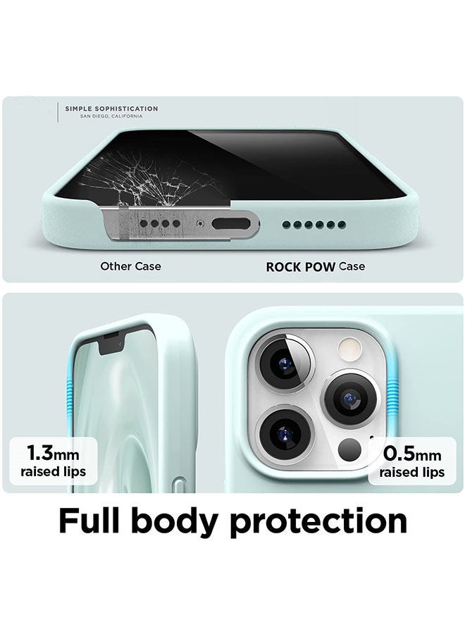 Rock Pow Magnetic Silicone Case For iPhone 13 Pro Max 6.7-inch with MagSafe Mint - Image 5