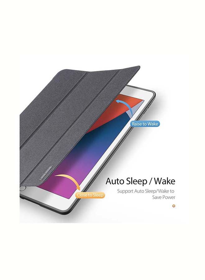 روك بو غطاء حماية قلاب لجهاز أبل آي باد مقاس 10.2 بوصة 9/8/7 (2021/2020/2019) مع حامل قلم رصاص أسود - Image 3