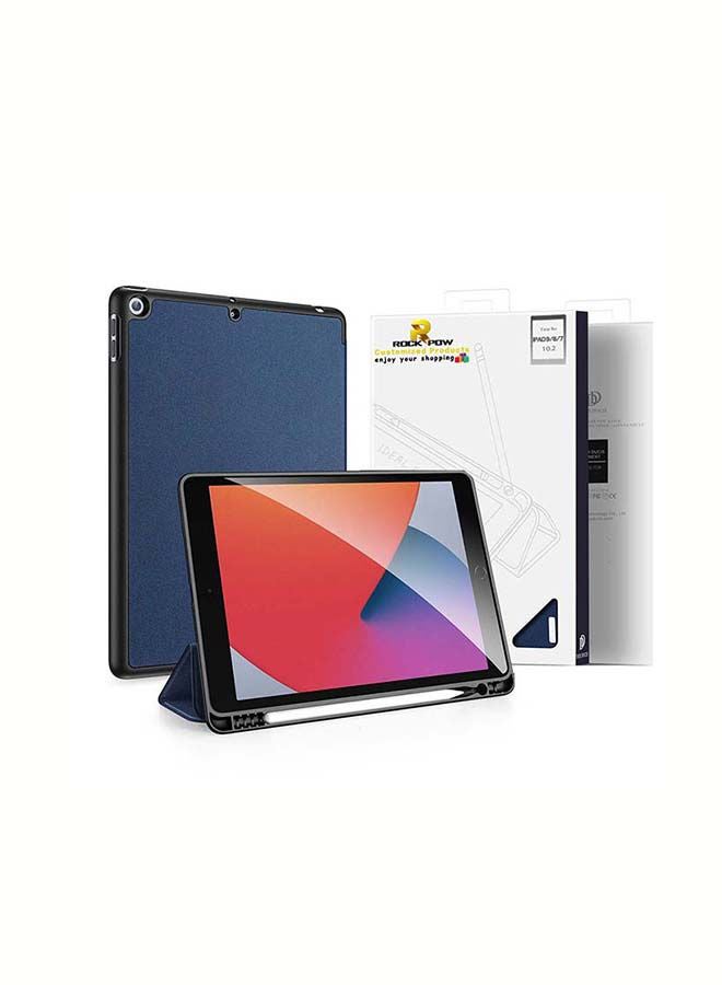 Rock Pow Protective Flip Cover For Apple iPad 10.2 inch 9/8/7(2021/2020/2019) with Pencil Holde Blue  - Image 1