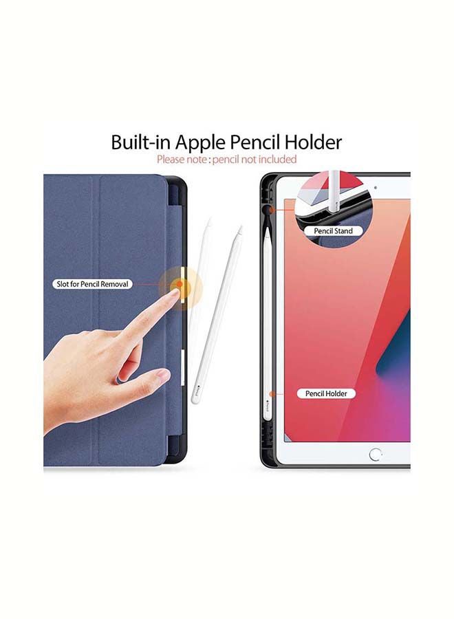 Rock Pow Protective Flip Cover For Apple iPad 10.2 inch 9/8/7(2021/2020/2019) with Pencil Holde Blue  - Image 2