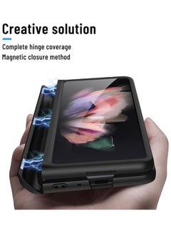 Rock Pow Kickstand Magnetic Phone Case For Samsung Galaxy Z Fold 3 5G Black  - Image 2