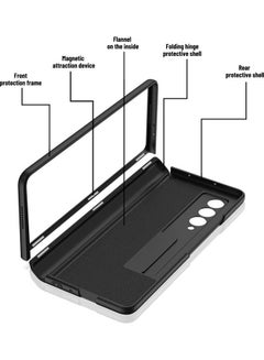 Rock Pow Kickstand Magnetic Phone Case For Samsung Galaxy Z Fold 3 5G Black  - Image 3
