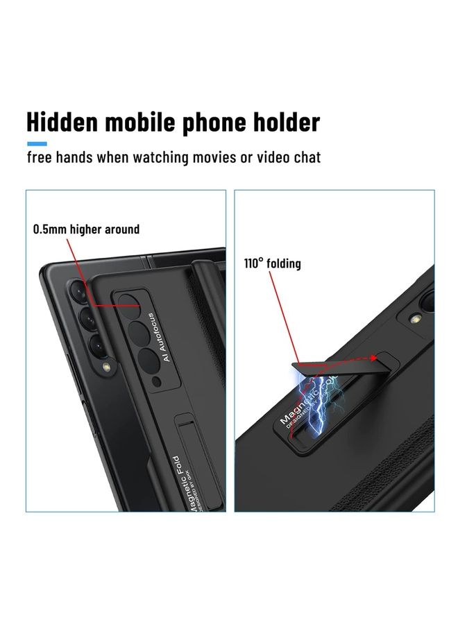 Rock Pow Kickstand Magnetic Phone Case For Samsung Galaxy Z Fold 3 5G Black  - Image 4