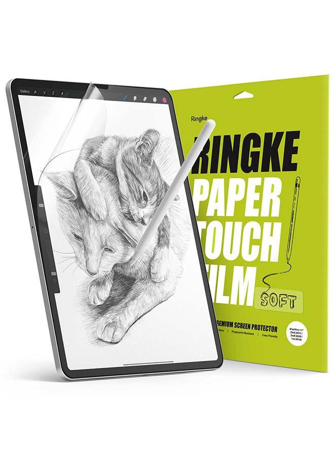 Ringke Paper Touch Soft Film Screen Protector With Anti-Fingerprint Matte PET Pen Tip Wear Protection For Apple iPad Air 4 10.9"/Pro 11" 4th/3rd Gen -2 Per Pack Clear  - Image 1
