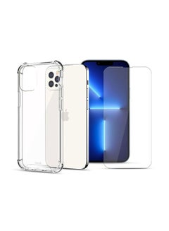 Clear Drop Case & Tempered Glass-Bundle Compatible With - iPhone 13 Pro Max /Reinforced Corners/Shock-Absorption Flexible Case/Ultra-clear High Definition Tempered Glass Clear - v1667481503/N53062286A_5