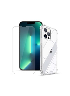 Clear Drop Case & Tempered Glass-Bundle Compatible With - iPhone 13 Pro Max /Reinforced Corners/Shock-Absorption Flexible Case/Ultra-clear High Definition Tempered Glass Clear - v1667481503/N53062286A_6