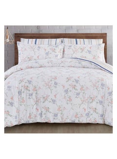 Cottage 6-Piece Comforter Teselia Set King Size Microfiber White/Pink/Blue 250x230cm  - Image 2