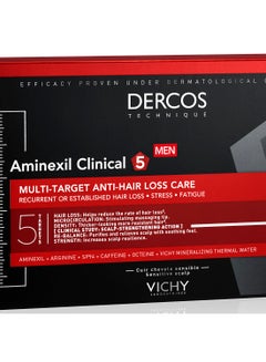 VICHY Dercos Aminexil Clinical 5 Anti-Hair Fall Treatment For Men 21 Doses  - Image 3