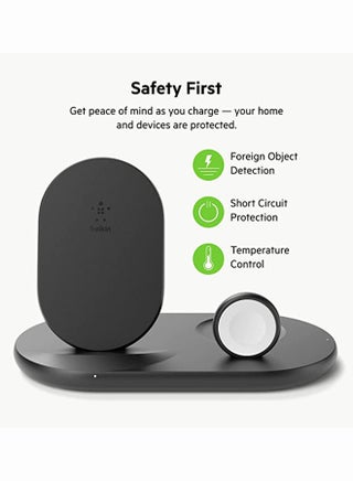 Buy belkin BoostCharge 3-In-1 Wireless Charger, Apple Charger Fast  Qi Certified Wireless Charger For iPhone 15, 14, 13, Apple Watch Series