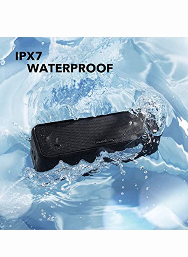 Bluetooth Speaker with Stereo Sound, Pure Titanium Diaphragm Drivers, PartyCast Technology, BassUp, 24H Playtime, IPX7 Waterproof, App, Custom EQ, Home, Outdoor, Beach Black