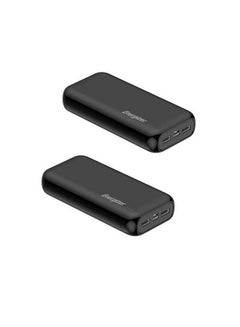 Bundle Of 2x 20000 mAh Max Rapid Charging Power Bank With Dual Outputs - Type-C And USB-A, Dual Inputs, Micro-USB And Type-C Black
