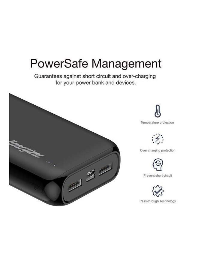 Energizer - Bundle Of 2x 20000 mAh Max Rapid Charging Power Bank With Dual Outputs - Type-C And USB-A, Dual Inputs, Micro-USB And Type-C Black - Image 1