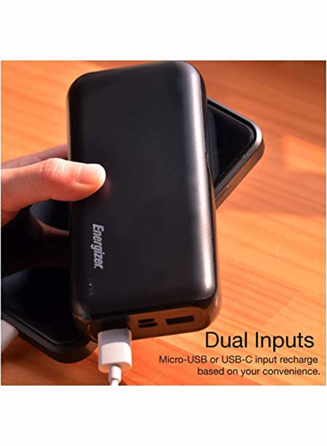 Energizer - Bundle Of 2x 20000 mAh Max Rapid Charging Power Bank With Dual Outputs - Type-C And USB-A, Dual Inputs, Micro-USB And Type-C Black - Image 1