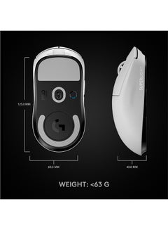 G PRO X SUPERLIGHT Wireless Gaming Mouse, Ultra-Lightweight, Hero 25K Sensor, 25,600 DPI, 5 Programmable Buttons, Long Battery Life, Compatible With PC/Mac - White - v1667497491/N48625362A_9