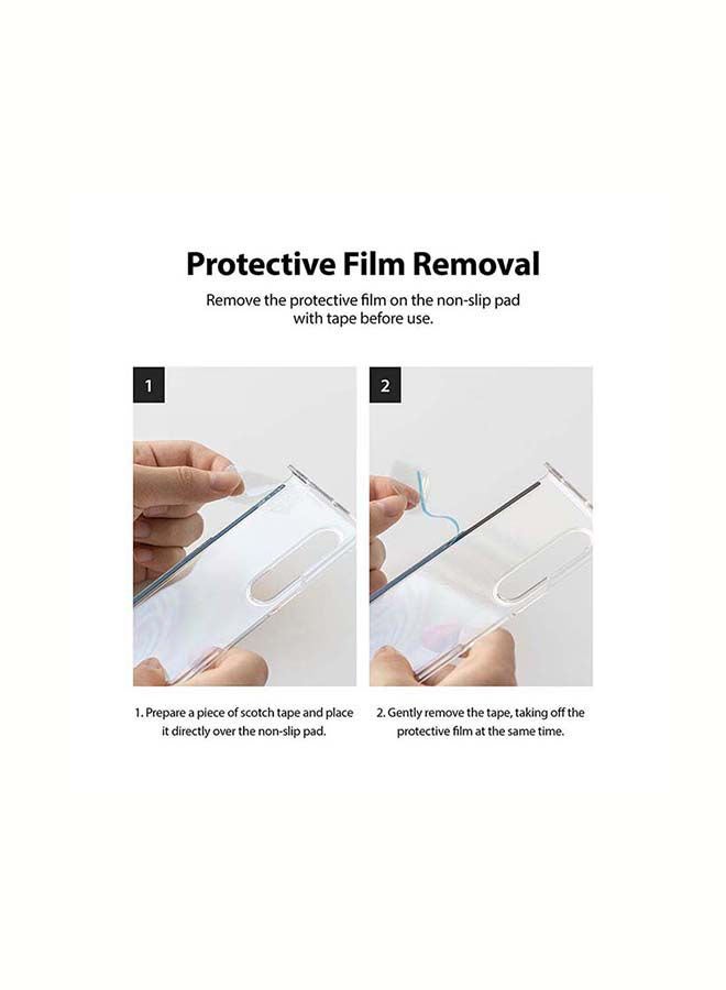 Slim Case for Galaxy Z Fold 3 Anti-Cling Micro-Dot Technology Shockproof Protective Supports Fast Wireless Charging Matte Clear