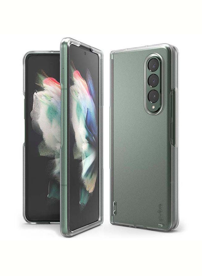 Slim Case for Galaxy Z Fold 3 Anti-Cling Micro-Dot Technology Shockproof Protective Supports Fast Wireless Charging Matte Clear