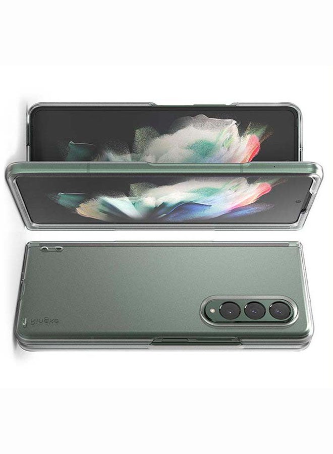 Slim Case for Galaxy Z Fold 3 Anti-Cling Micro-Dot Technology Shockproof Protective Supports Fast Wireless Charging Matte Clear