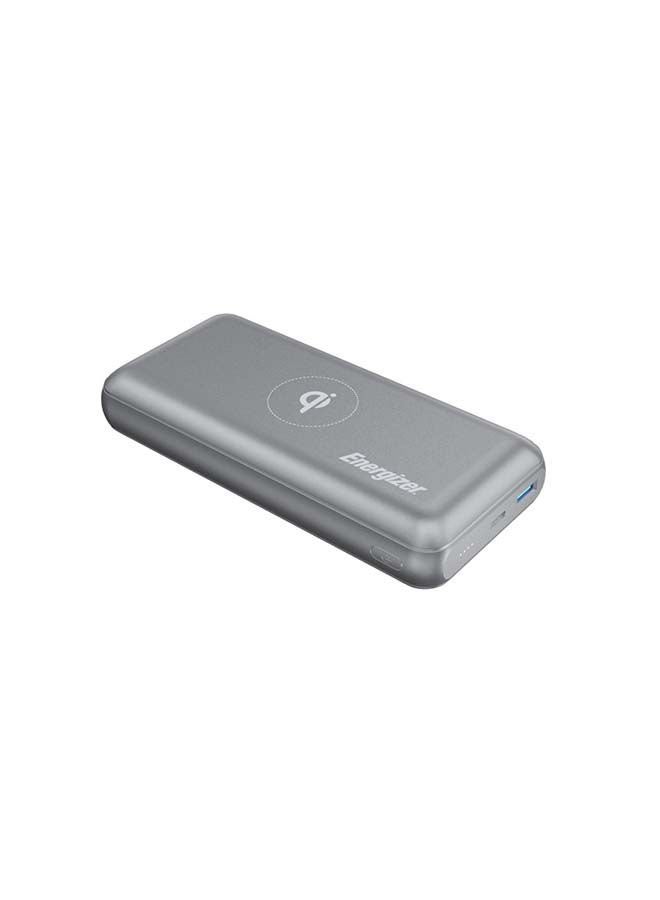 20000.0 mAh Wireless Fast Charging Power Bank, Type-C Delivery 3.0 Output, 18W Smart USB-A Outputs Grey