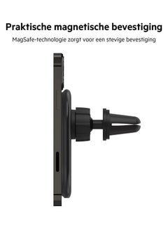 belkin BoostCharge Wireless Charging Magnetic Car Phone Mount Holder, Compatible with MagSafe Enabled iPhone 14, 13, 12, Pro, Max, Mini, Galaxy S22, Ultra, Plus and More (Cable and Charger Included) Black  - Image 3