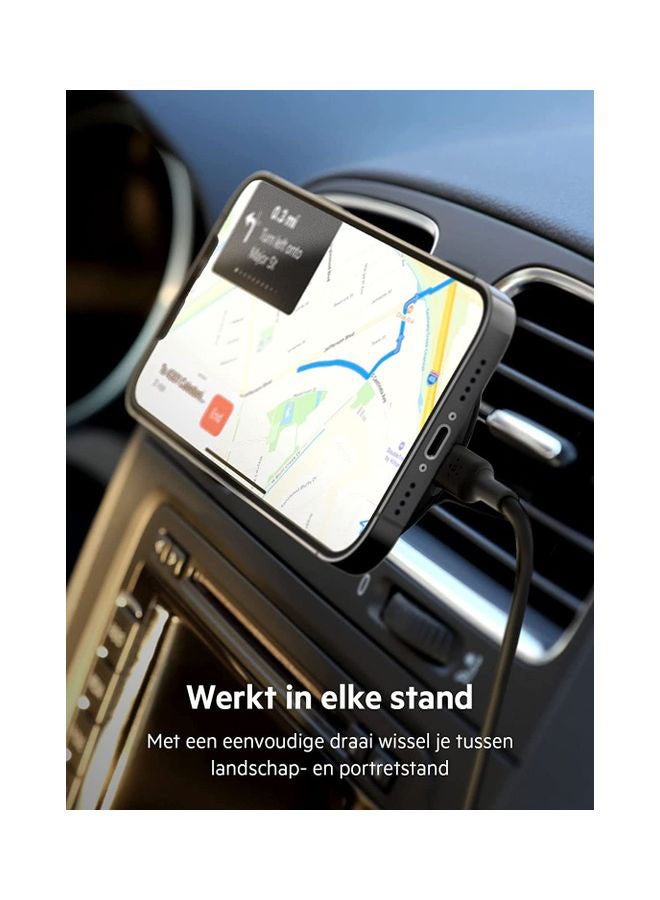 belkin - BoostCharge Wireless Charging Magnetic Car Phone Mount Holder, Compatible with MagSafe Enabled iPhone 14, 13, 12, Pro, Max, Mini, Galaxy S22, Ultra, Plus and More (Cable and Charger Included) Black - Image 1