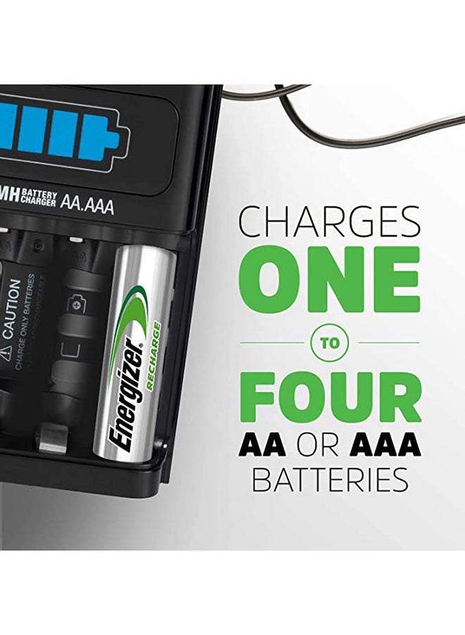 Energizer - Energizer Charger Maxi for AA & AAA Batteries With 2 AA Rechargeable Batteries Silver/Black/Green - Image 1