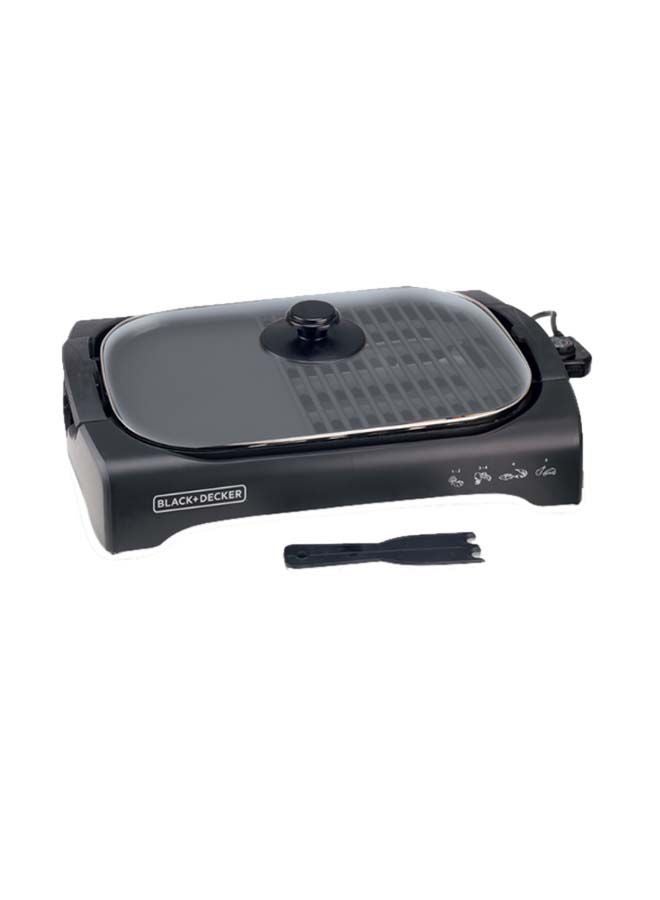BLACK+DECKER Electric Health Grill, Open Flat Grill With Glass Lid 2200 W LGM70-B5 Black  - Image 1