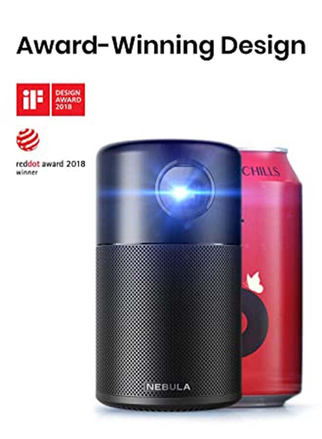Smart Mini Capsule Pocket Projector With Equipped Wi-Fi D4111 Black
