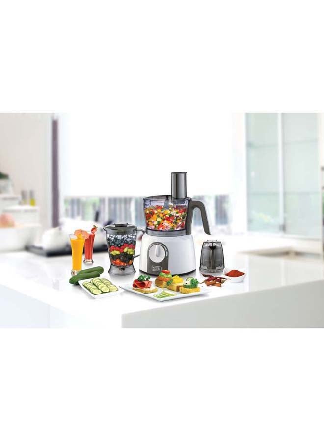 Food Processor 32 Functions 5-in-1 (Blender + Grinder + Dough Maker + Whisker + Food Processor) 1.5 L 1000 W FX1075-B5 White/Black/Grey