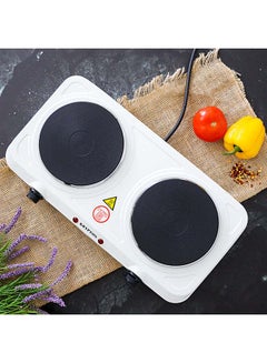KRYPTON Double Electric Hot Plate with Solid Hot Plates of 155+155 mm, Equipped with Adjustable Thermostat and Overheat Protection and Ideal for Boiling, Sautéing, Frying and Other Cooking Tasks 2000 W KNHP5306N White  - Image 4
