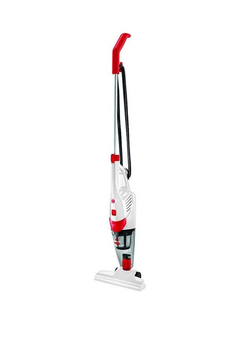 Featherweight 2024C 2 في 1 – مكنسة عمودية خفيفة الوزن بقوة 450 واط، تتحول إلى مكنسة يدوية، سعة 0.5 لتر، مثالية للأرضيات الصلبة الاماكن الضيقة | 450 W 2024C أبيض، أحمر