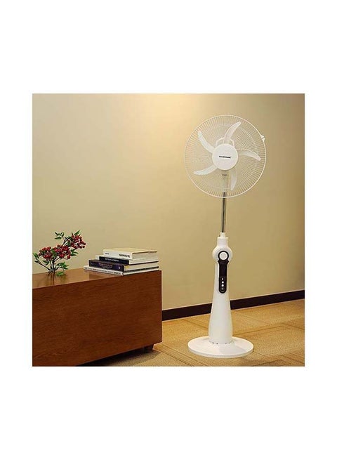 Rechargeable Stand Fan With LED light And Remote Control, 16 Inch 38.0 W OMF1784 White