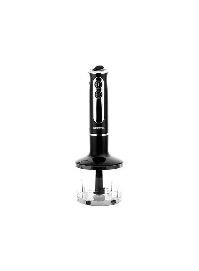 GEEPAS - Multi Functional 5 In 1 Hand Blender With 860 ML Chopper Bowl, 8 Variable Speed, Removable Stainless Steel Stick GHB6137 Black/Clear/Silver - Image 1