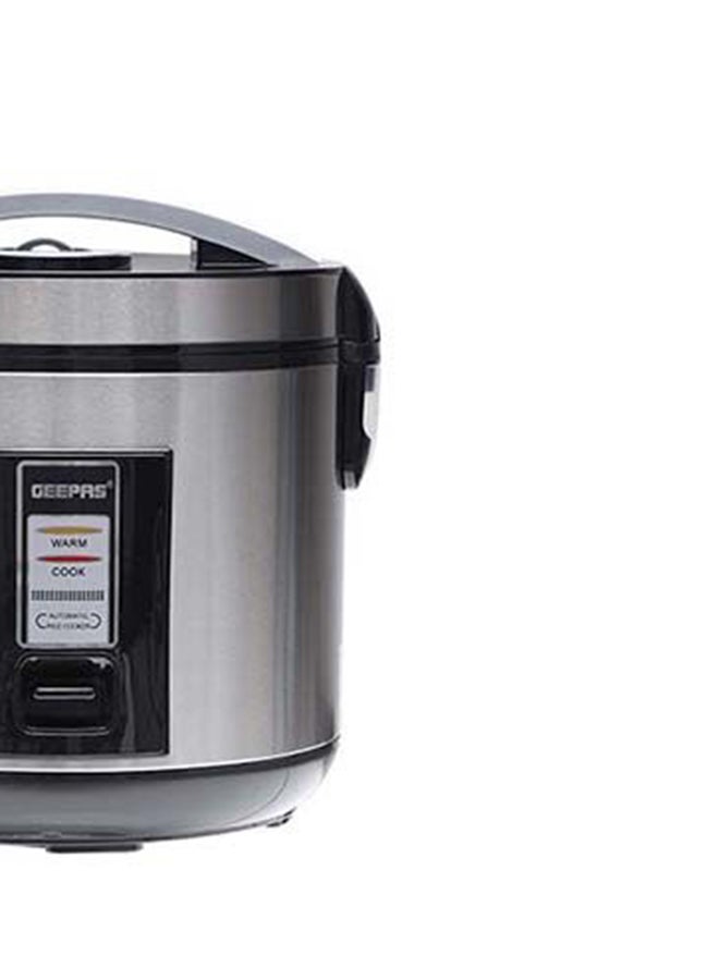 Rice Cooker 1.8 L Durable Construction| Removable Non-Stick Pot, Cool Touch Handle| Includes Cook, Warm Functions, Plastic Steamer| Perfect for Vegetables, Soups, Sauces etc |762W 1.8 L 762 W GRC4330 Black/Silver - v1667569202/N13862209A_10