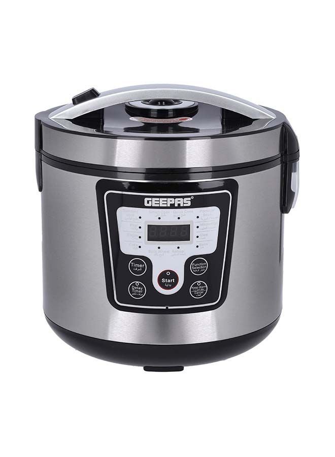 GEEPAS - Digital Multi Cooker With 12 Multi Cooking Program Including LED Display Hard and Quality Non-Stick Inner Pot Digital control 1.8 L 700 W GMC35031 Silver/Black - Image 1