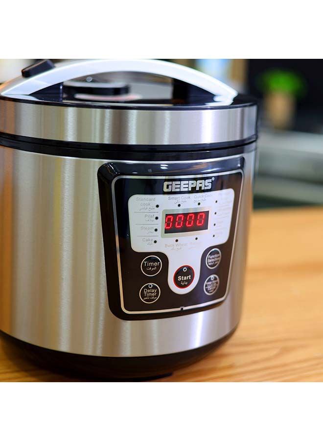 GEEPAS - Digital Multi Cooker With 12 Multi Cooking Program Including LED Display Hard and Quality Non-Stick Inner Pot Digital control 1.8 L 700 W GMC35031 Silver/Black - Image 1