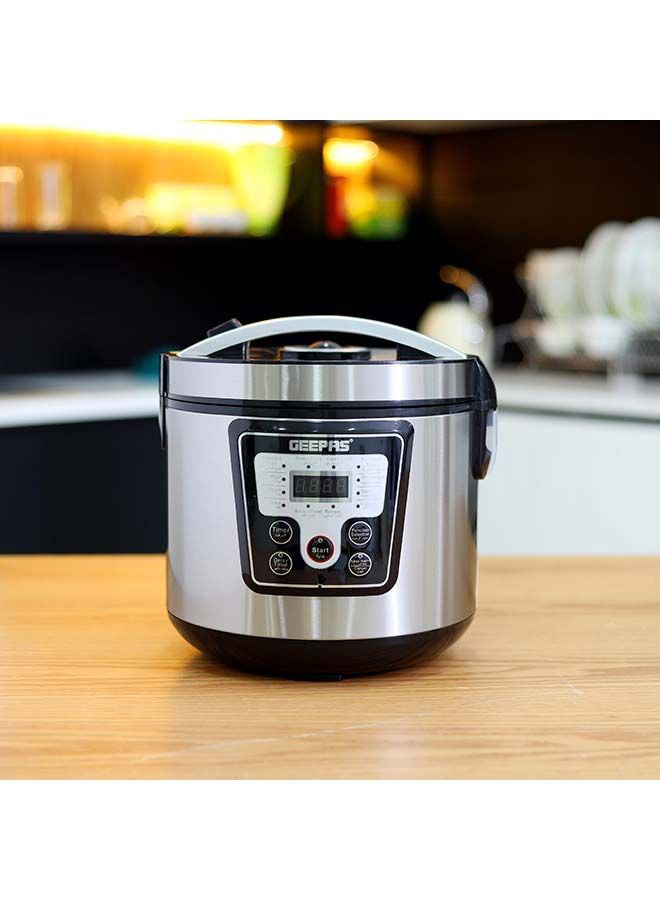 GEEPAS - Digital Multi Cooker With 12 Multi Cooking Program Including LED Display Hard and Quality Non-Stick Inner Pot Digital control 1.8 L 700 W GMC35031 Silver/Black - Image 1