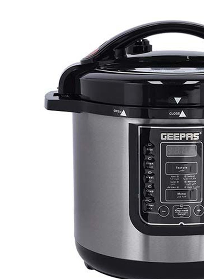 GEEPAS - Digital Multi Cooker - Portable LED Screen with Touch Menu | 14 Smart Cooking Programs With One Touch, Auto Shut off Function, Large Control Panel |8L Capacity| Detachable Inner Lid 8 L 1200 W GMC35029 Silver/Black - Image 1