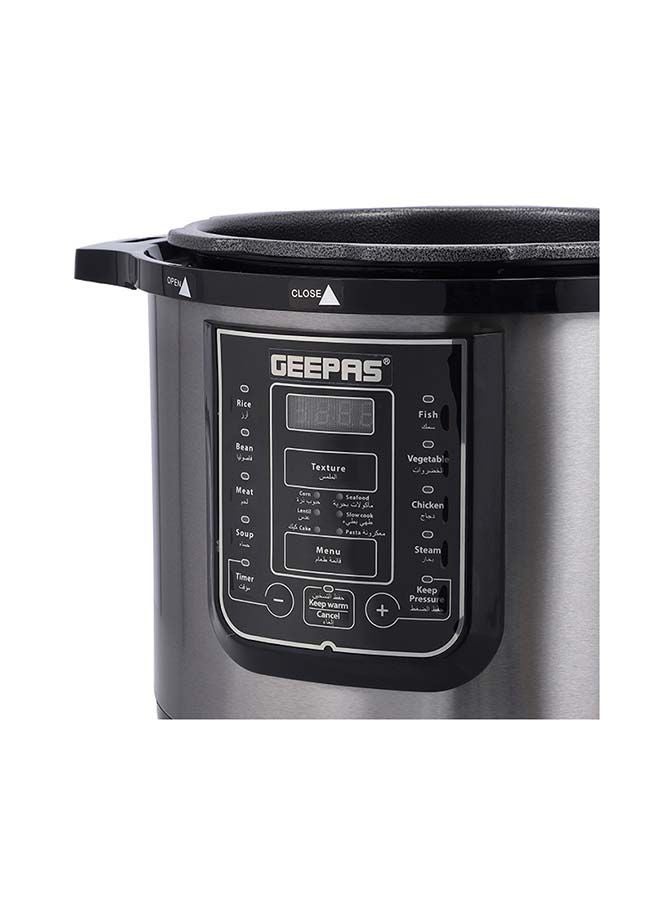 GEEPAS - Digital Multi Cooker | 4 digital LED display|14 14 Smart Cooking Programs With One Touch , Auto Shut off Function | Ideal for Rice Meat bean vegetable Soup |Detachable Inner Lid 12.0 L 1600.0 W GMC35030 Silver/Black - Image 1