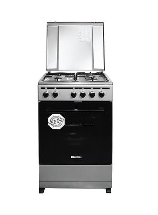 3 Gas Burners+ 1 Hot Plate 50 x 50 cm, Electric Oven, Enamel Grids, 1 year warranty NGC5300S Silver - v1667569262/N47540948A_1