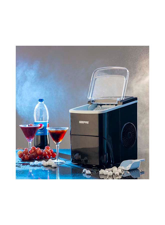 GEEPAS - Portable Automatic Ice Maker, 2 Size Ice Cubes,| Quiet Ice Maker with Ice Container, Shovel for Home/ Kitchen/ Office/ Restaurant/ Bar 2.0 L 240.0 W GIM63047 Black - Image 1