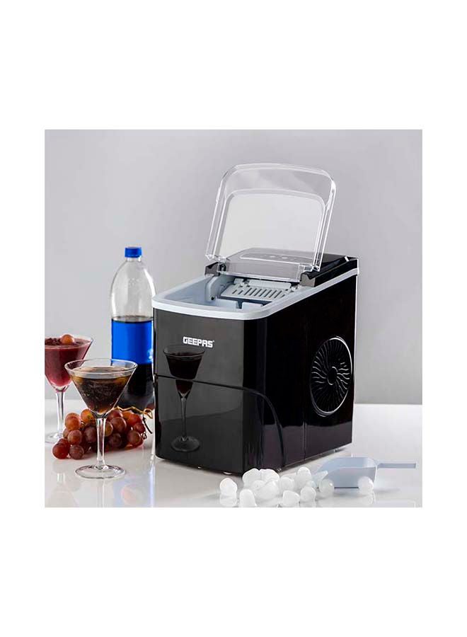 GEEPAS - Portable Automatic Ice Maker, 2 Size Ice Cubes,| Quiet Ice Maker with Ice Container, Shovel for Home/ Kitchen/ Office/ Restaurant/ Bar 2.0 L 240.0 W GIM63047 Black - Image 1