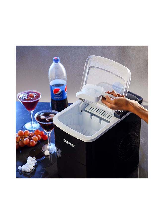 GEEPAS - Portable Automatic Ice Maker, 2 Size Ice Cubes,| Quiet Ice Maker with Ice Container, Shovel for Home/ Kitchen/ Office/ Restaurant/ Bar 2.0 L 240.0 W GIM63047 Black - Image 1