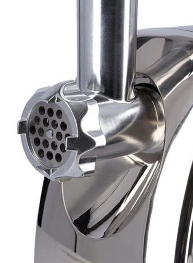 GEEPAS - Meat Grinder Electric Aluminum Gearbox - 3 Metal Stainless Steel Cutting Plates, Accessories, Metal Gears, Stainless Steel Blade 1 kg 1600 W GMG1909 Silver - Image 1