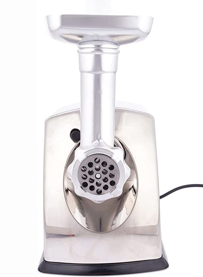 GEEPAS - Meat Grinder Electric Aluminum Gearbox - 3 Metal Stainless Steel Cutting Plates, Accessories, Metal Gears, Stainless Steel Blade 1 kg 1600 W GMG1909 Silver - Image 1
