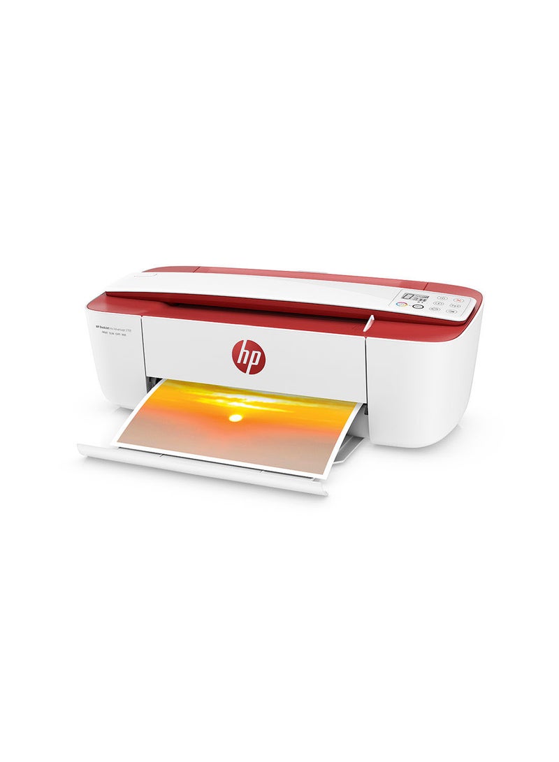 HP - DeskJet Ink Advantage 3788 Wireless, Print, Copy, Scan All-in-One Printer  - Red [T8W49C] Red/White - Image 1