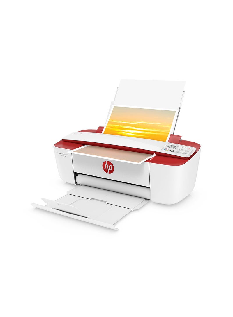 HP - DeskJet Ink Advantage 3788 Wireless, Print, Copy, Scan All-in-One Printer  - Red [T8W49C] Red/White - Image 1