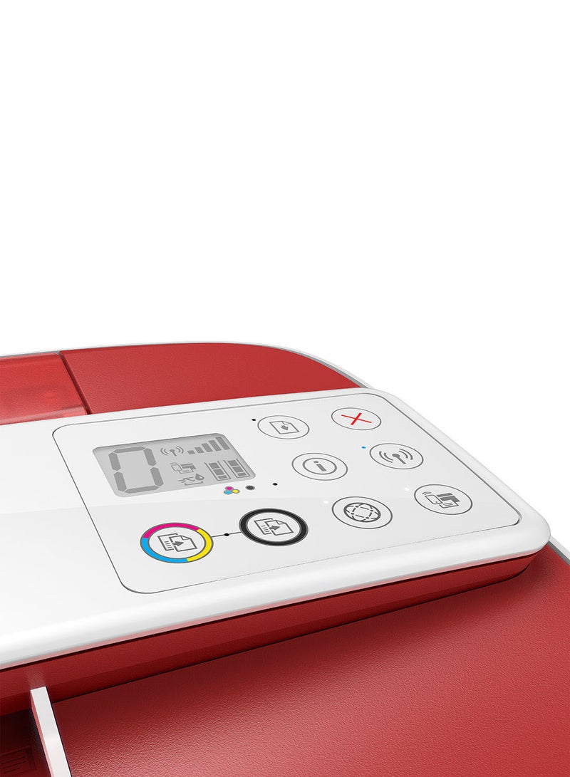 HP - DeskJet Ink Advantage 3788 Wireless, Print, Copy, Scan All-in-One Printer  - Red [T8W49C] Red/White - Image 1